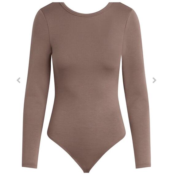 Hudson Bodysuit Knot back long sleeve brown size Small S - Picture 1 of 7